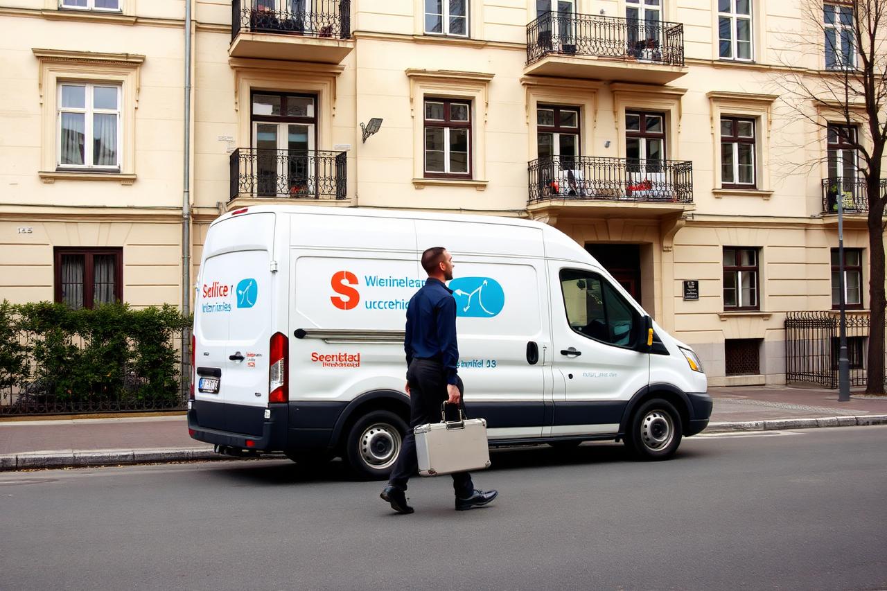 Servicefahrzeug beim Notdiensteinsatz in Wien